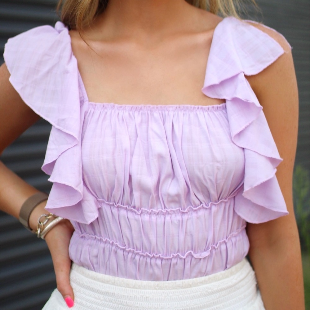 Lilac ruffled bodysuit
